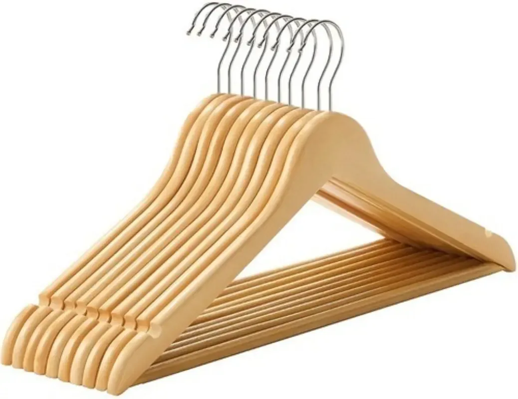 Ganchos de madeira Generac, cabides para blusas, pacote de 30 unidades, cor de madeira