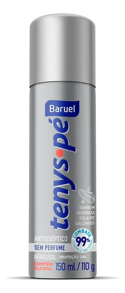 Desodorante Aerosol Tenys Pé Baruel Sem Perfume 110g