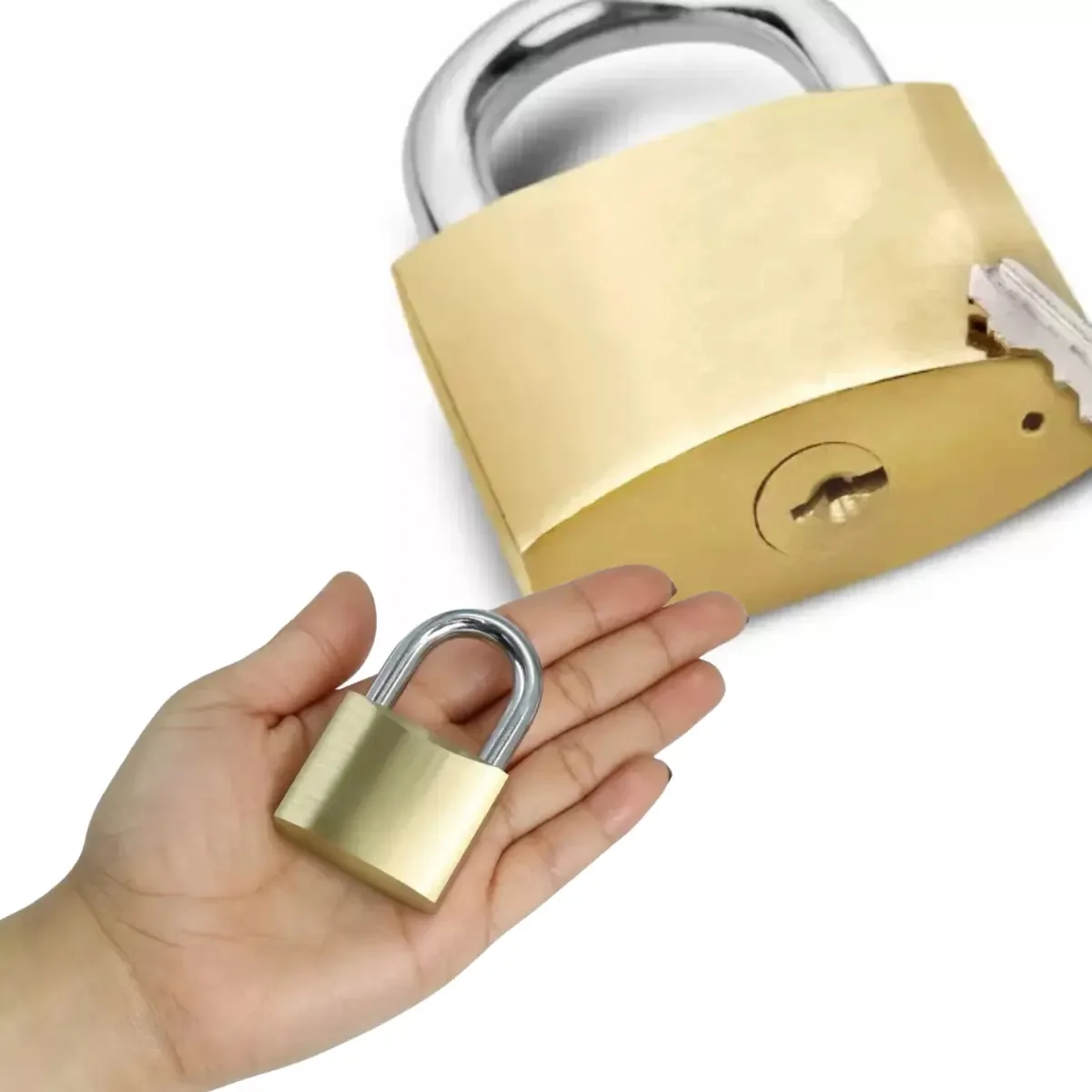 Cadeado 50mm Segurança Portões Janelas Antifurto Com Chave
