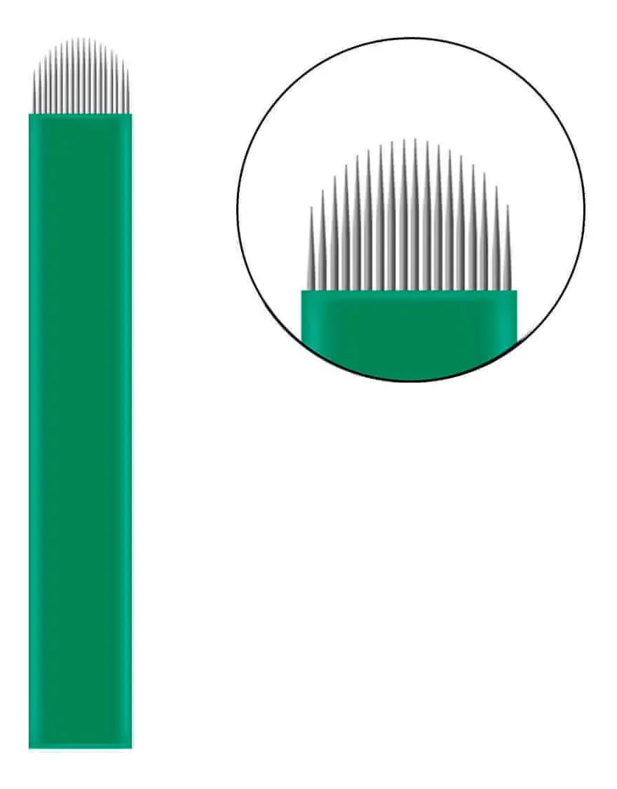 50 Lâminas Para Tebori Flex Nano Modelos Microblading Cor 18u Flex 0.16mm