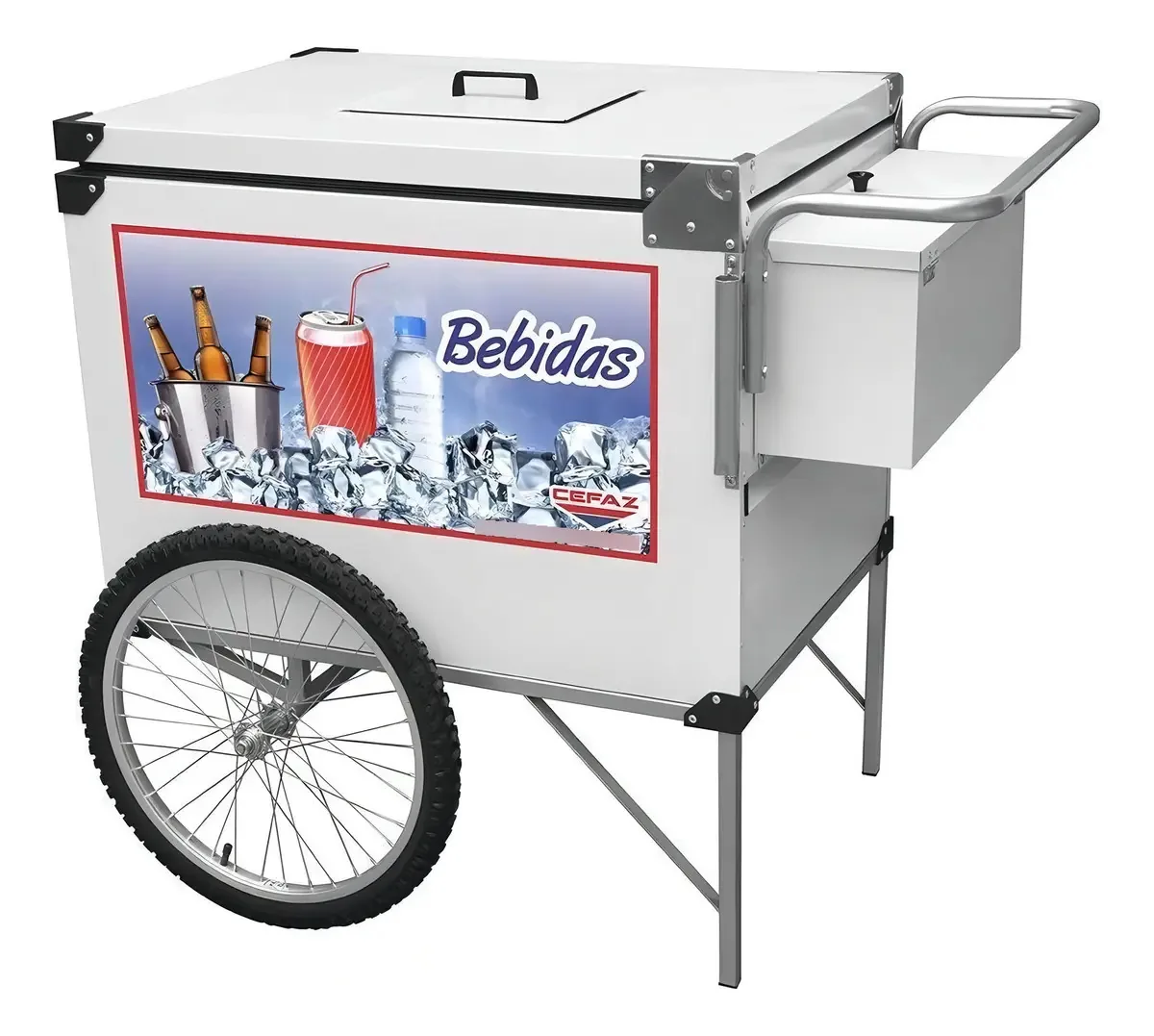 Carrinho De Bebidas Cefaz Branco Rodas De Bicicleta Bl34p/gs