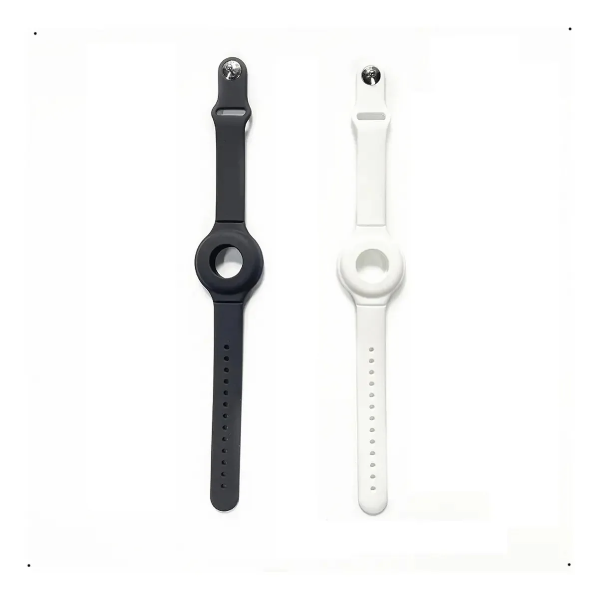 2 pulseiras infantis para Apple Airtag Watch+película protetora preta/branca