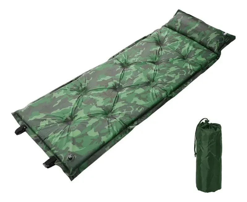 Colchão Inflável Casal Elétrico Nova Camuflagem 200x66cm Auto-Inflável
