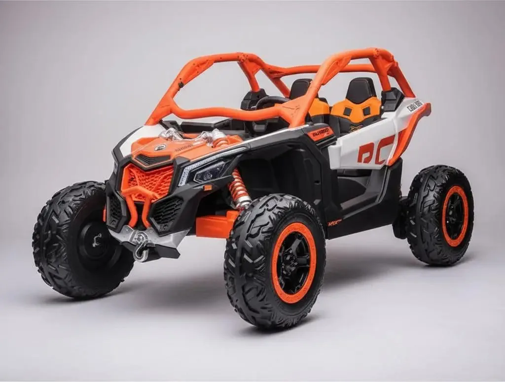 Carrinho elétrico Kidshop Buggy 12v com controle remoto Kb001 cor laranja