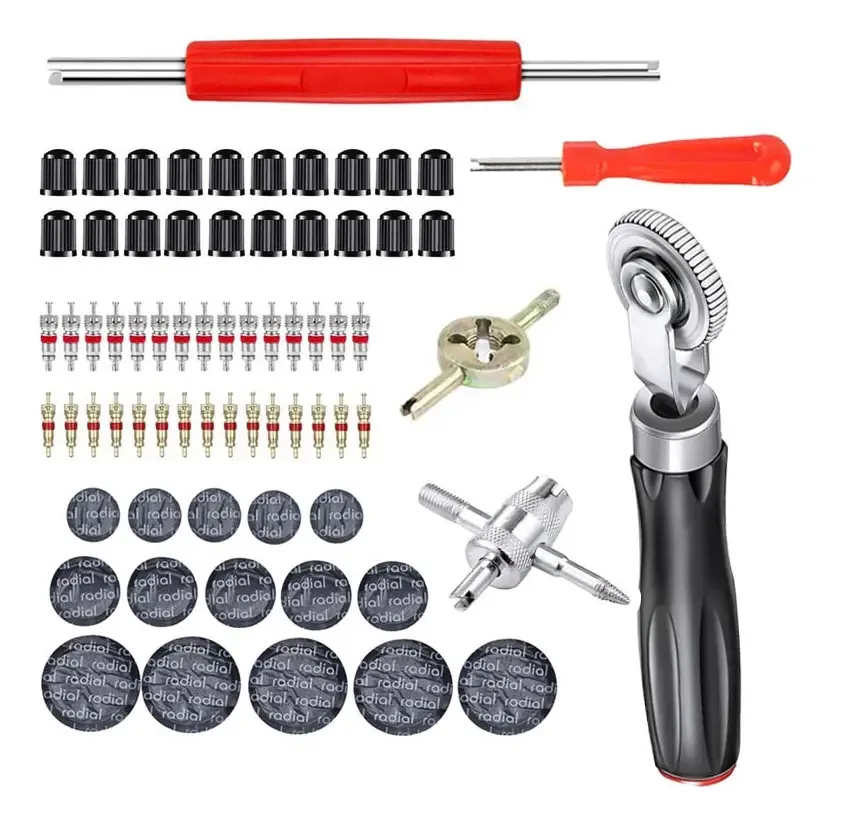 Kit de ferramentas de reparo de pneus de 70 unidades