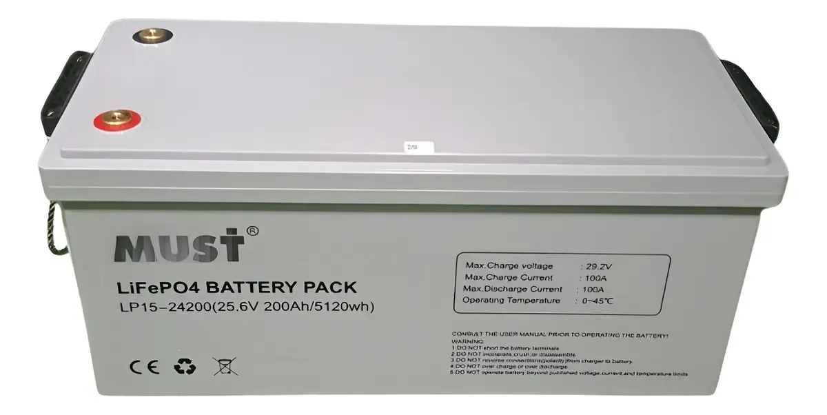 Bateria de lítio 25,6v 200ah Lifepo4 Ups Solar Energy Backup