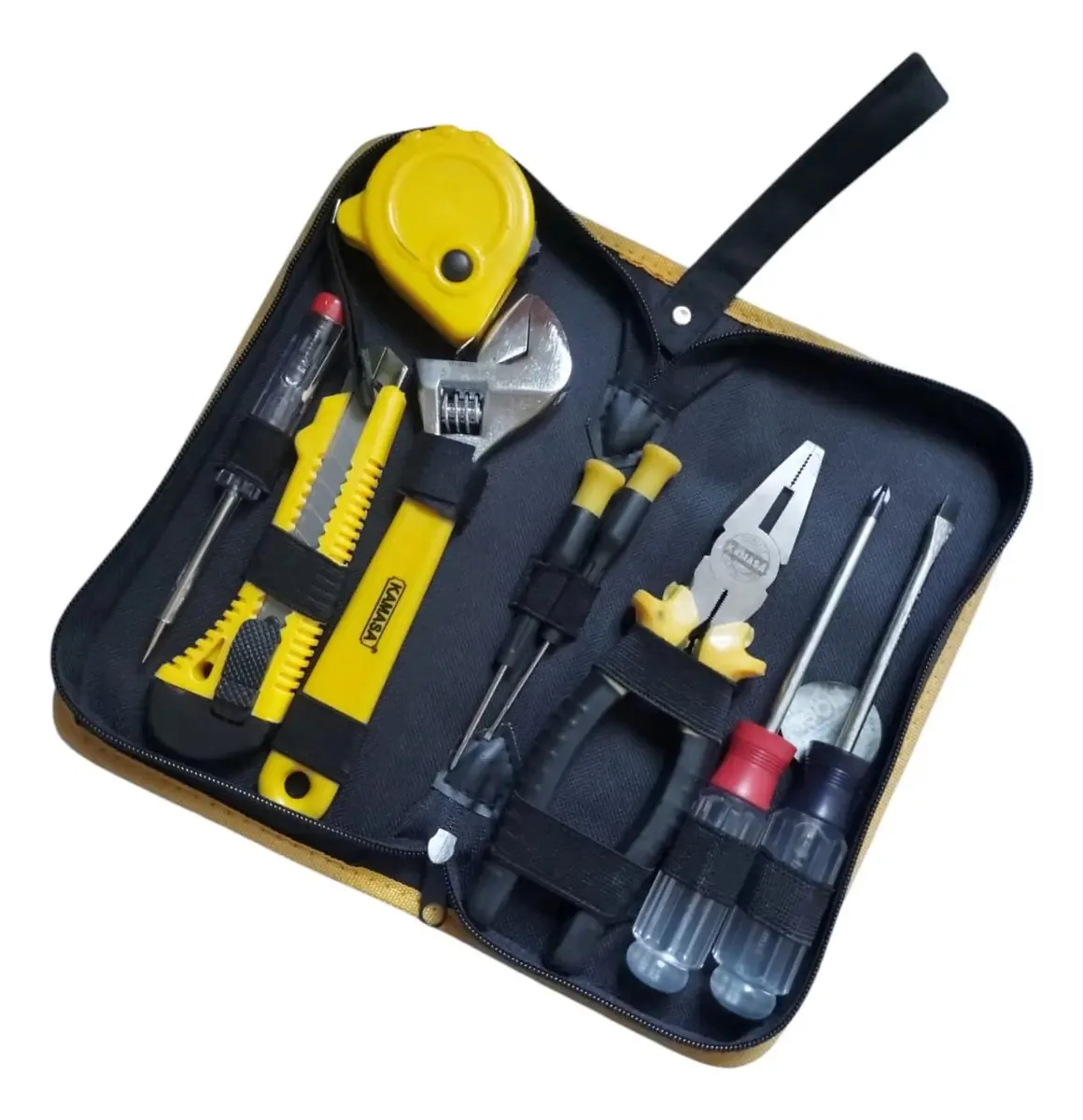 Conjunto de 9 ferramentas: chave de fenda, alicate, chave Huincha