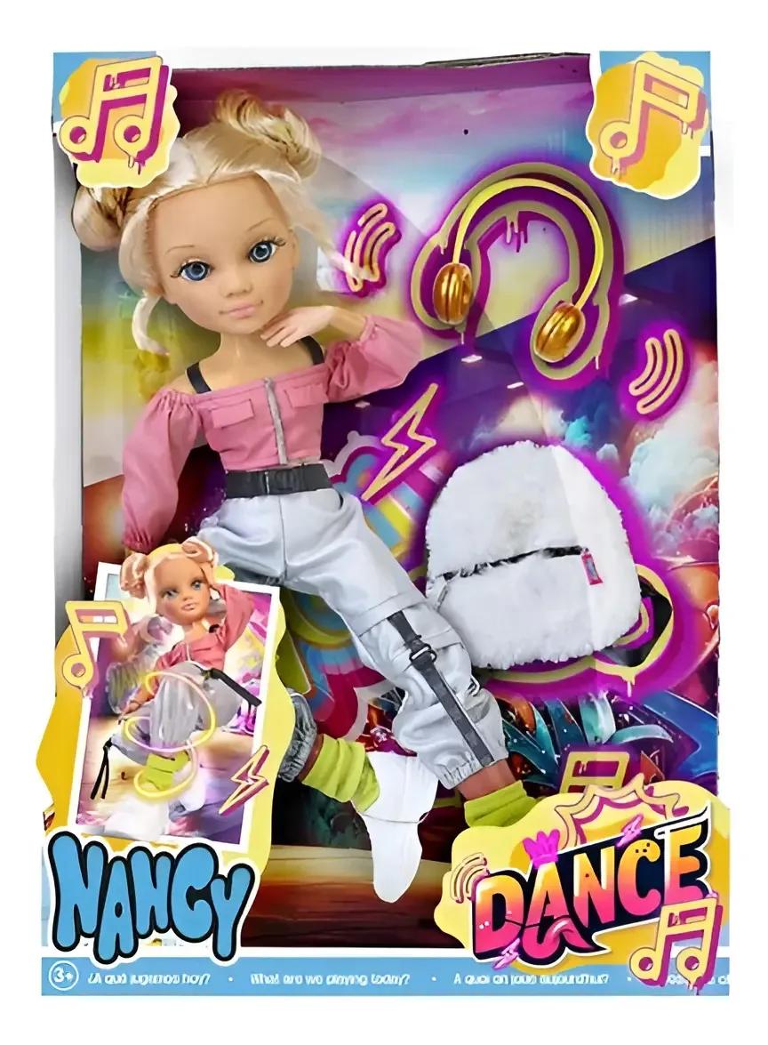 Boneca Nancy Baila de 42 cm de dança inclui acessórios de dança