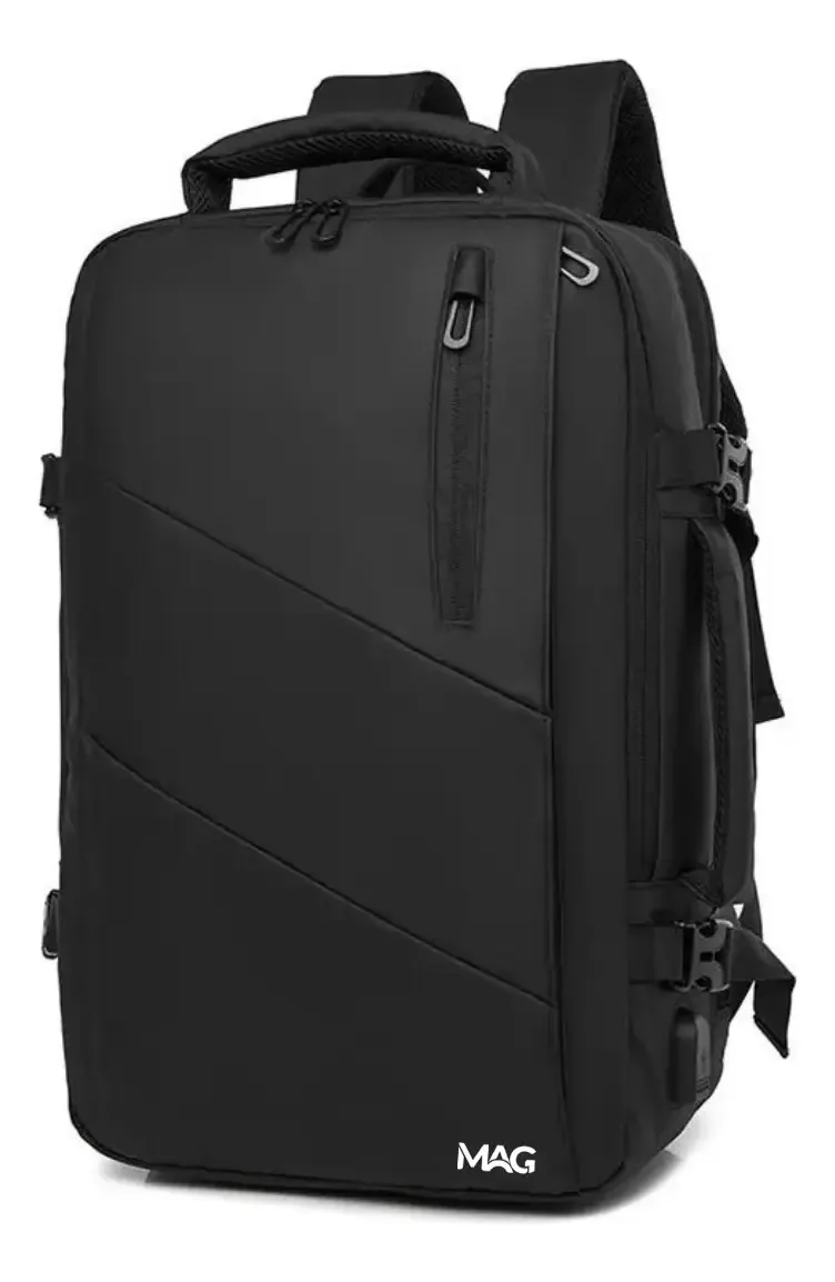 Mochila executiva e de cabine multifuncional expansível Mag - preta