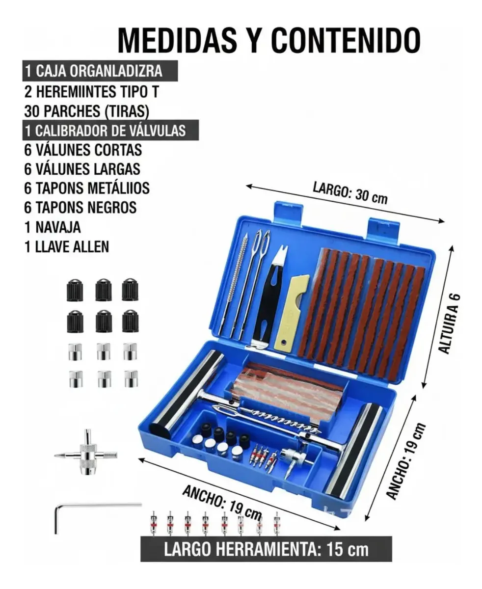 58 Kit de remendo de pneus para conserto de pneus de motocicletas