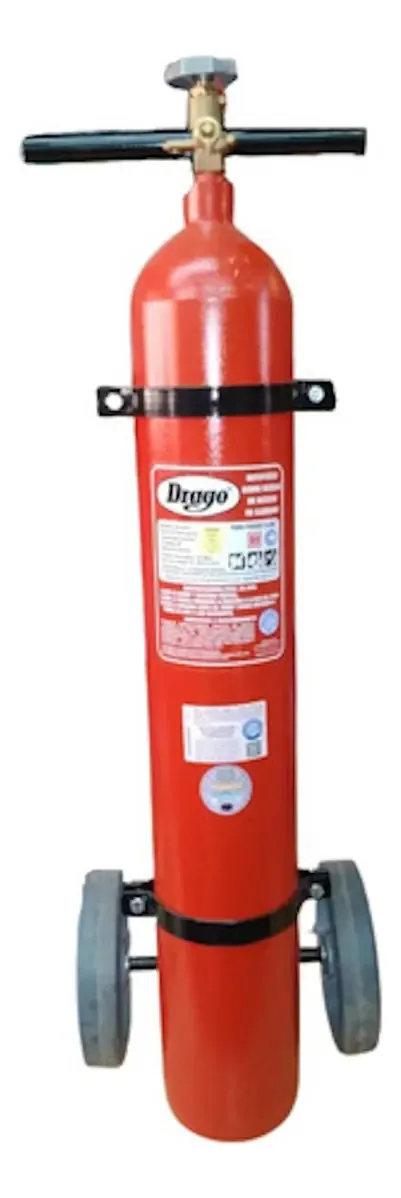 Extintor de incêndio Drago 7 kg Co2 Bc Alumínio Placa elétrica ideal Caminhões elétricos Eficiência de eletricidade Durabilidade Segurança contra incêndio Selo Iram portátil