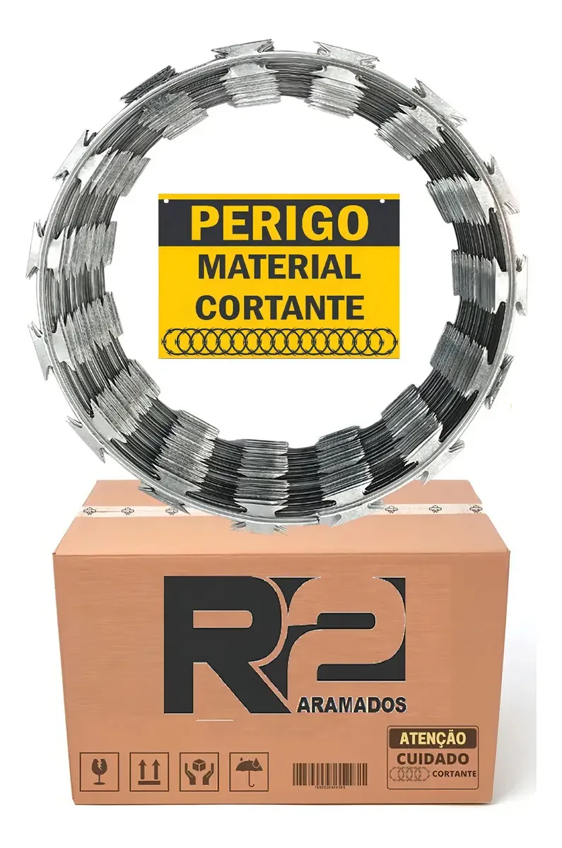 Concertina 30cm Rolo 10 Metros Cerca Serpentina Cortante R2