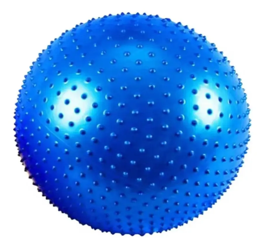 Bola de Pilates/Yoga/Massagem com Ouriço 75cm Azul