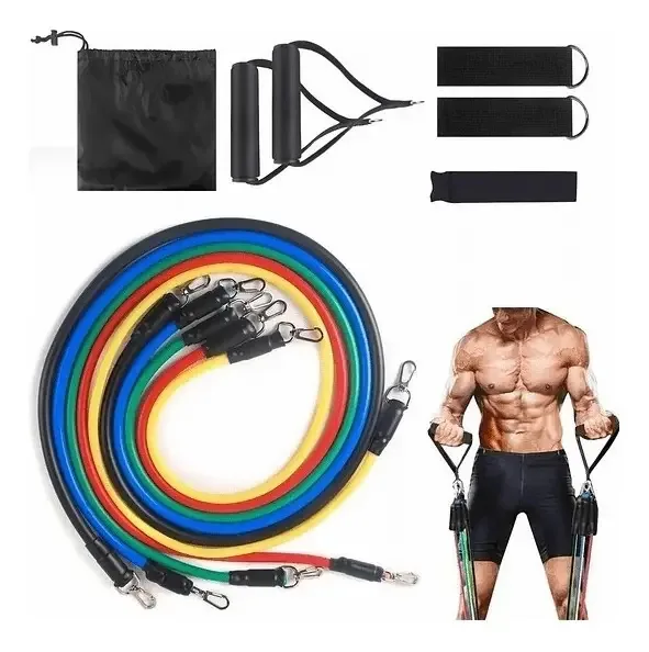 Conjunto de faixas elásticas, faixa de resistência, exercícios elásticos