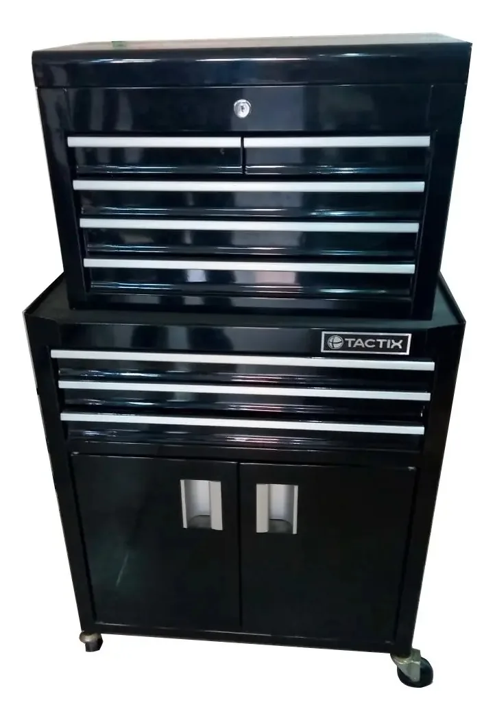 Caixa de ferramentas profissional tipo rack Tactix com rodas
