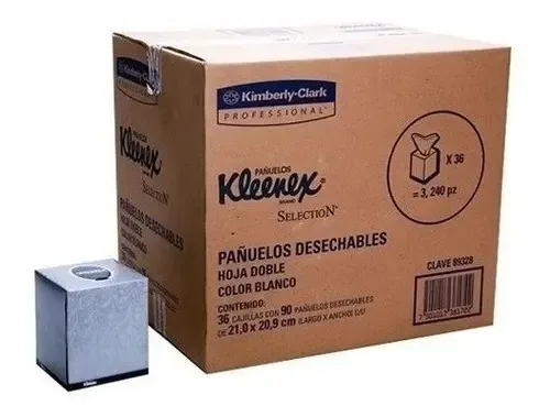 Pacote com 36 Caixas de Lenços Faciais Kleenex Cottonelle