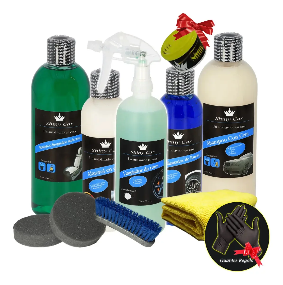 Shampoo para veículo Shiny Car Kit supremo kit supremo shampoo com cera em kit de 1L com aroma neutro