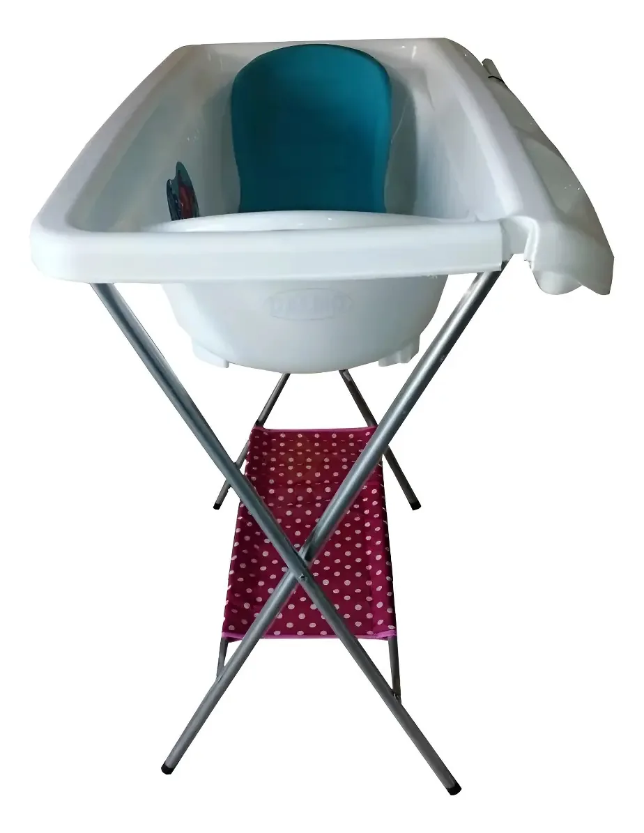 Banheira Princel Pearl com suporte rosa