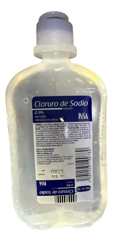 Frasco de 250 ml de cloreto de sódio Pisa, 24 unidades