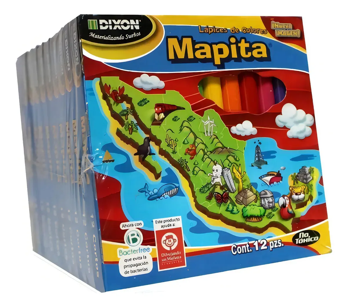 10 caixas de cores Mapita com 12 shorts