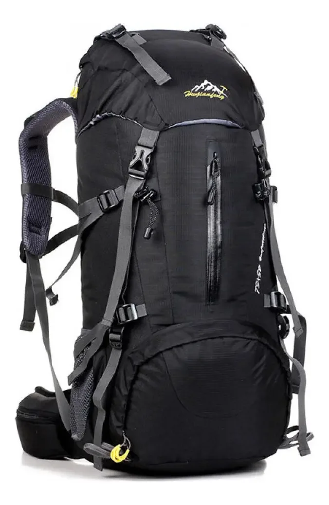 Mochila Impermeável Viajem Montanhismo Apoio Alumínio Costas Cor Preto Desenho Do Tecido Lisa