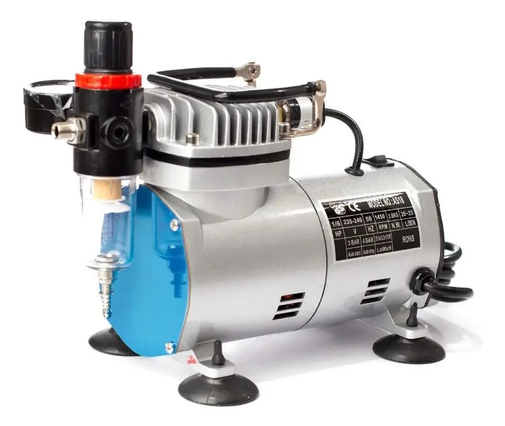 Compressor de aerógrafo ultra silencioso 23l/min 4bar