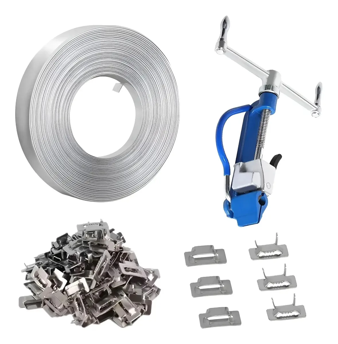 Kit de cintas de aço inoxidável 1/2 (tensor/correia/fivelas)