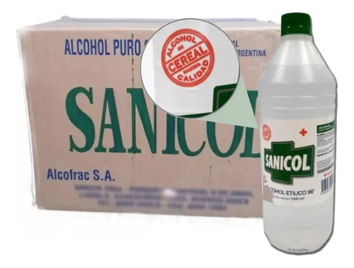 Álcool de Cereais Sanicol X 1 Litro (fardo X 12u.)