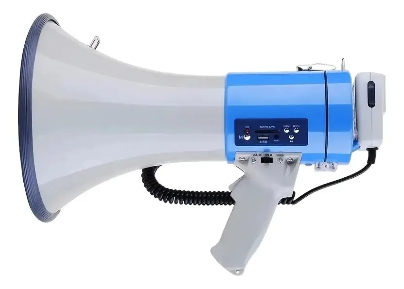 Alto-falante portátil com megafone, bateria recarregável de 50w