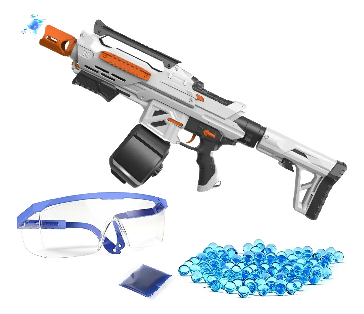 Arma De Gel Arminha Orbeez Brinquedo Rifle Forte Automático Cor Branco