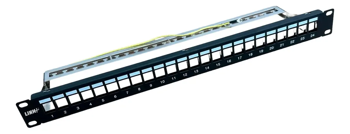 Patch Panel 24 Portas Descarregado C/guia + 20 Keystone Cat6