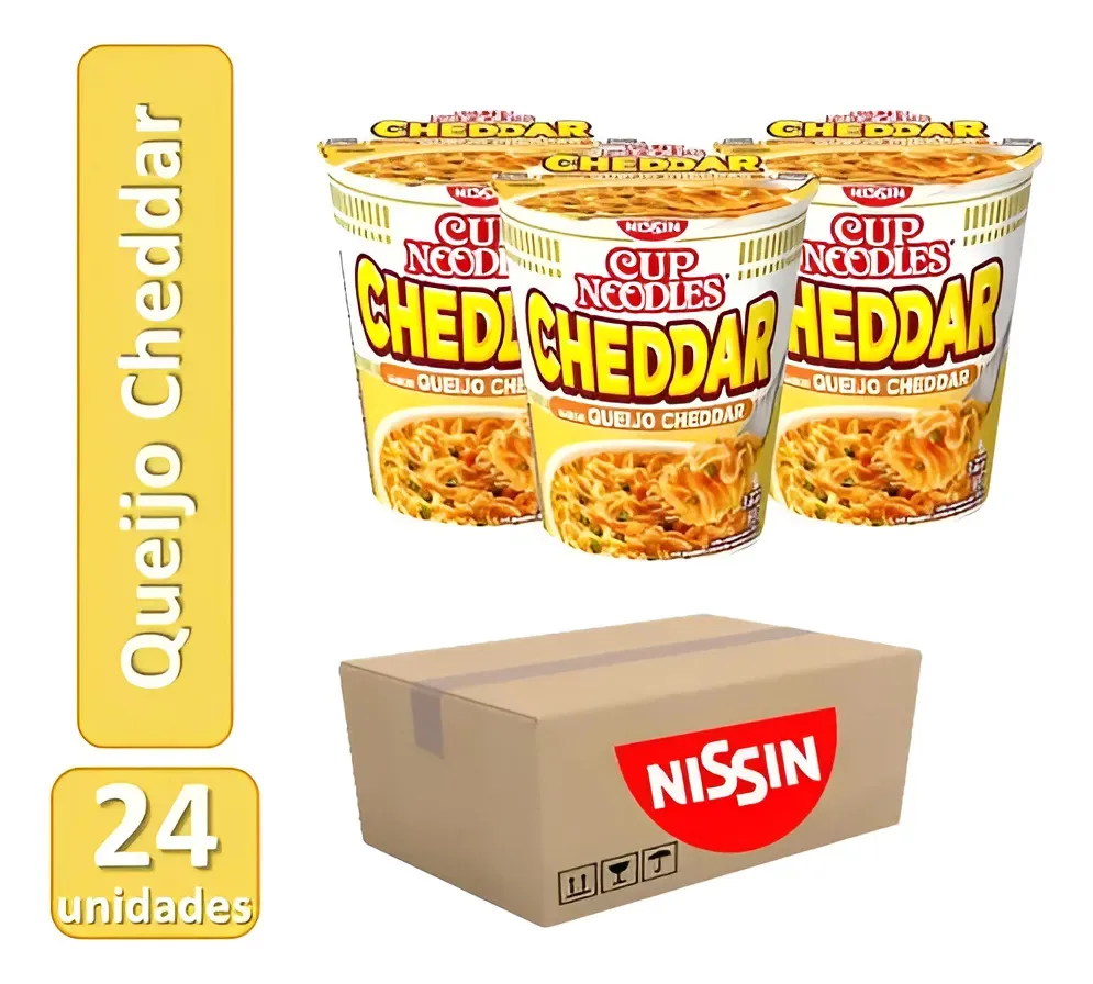 Cup Noodles Cheddar Caixa Com 24 Unidades 69g