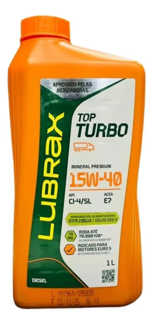 Óleo Motor Lubrax 15w40 Top Turbo - 1l Diesel