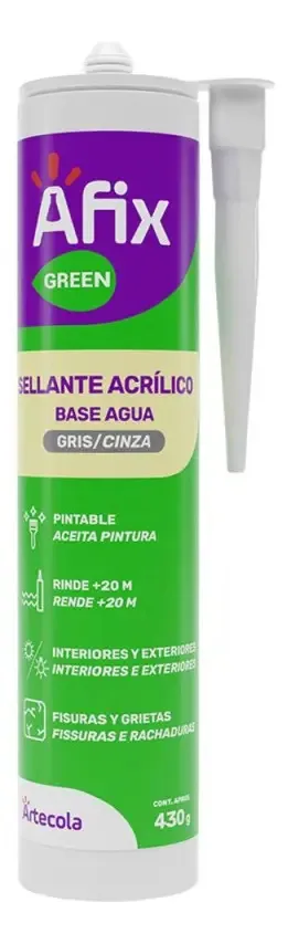 Silicone Base Água Afix Cinza 430gr