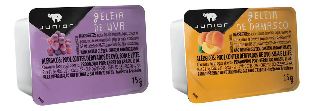 Geleia Junior Blister 15g Uva E Damasco - 144 Unidades