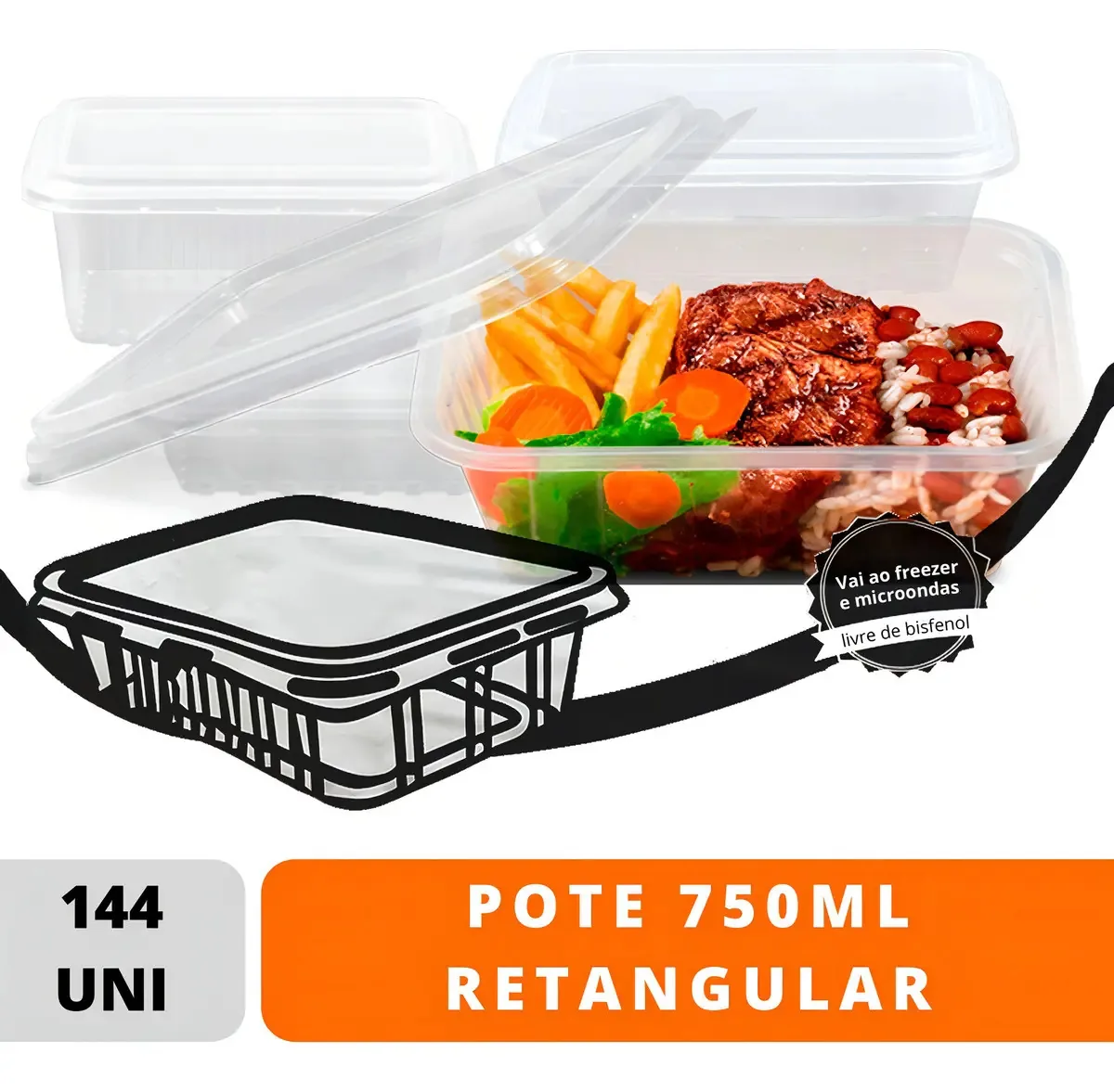 Sacos Para Freezer Retangular 750ml Atacado 144 Un Full