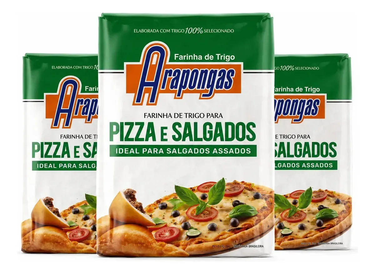 Farinha De Trigo Arapongas Pizzas E Salgado Para Assados 5kg