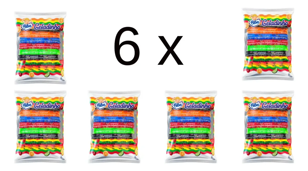 Geladinho Doces Biba Fardo C/ 6 Pacotes C/ 40un Cada