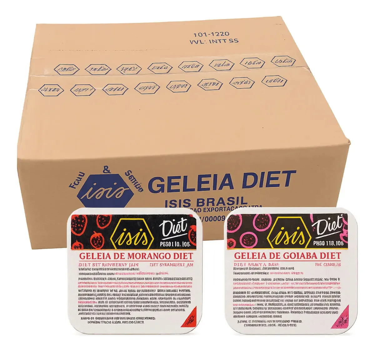 Geleia Diet Morango E Goiaba Isis Blister 15g 144un