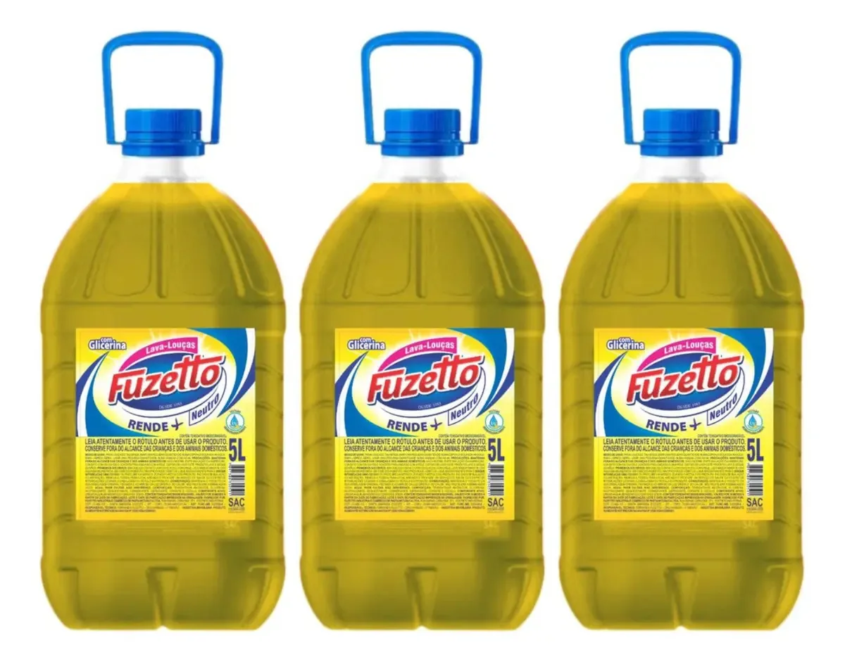Kit C/3 Lava Louças Detergente Líquido 5 Litros Atacado