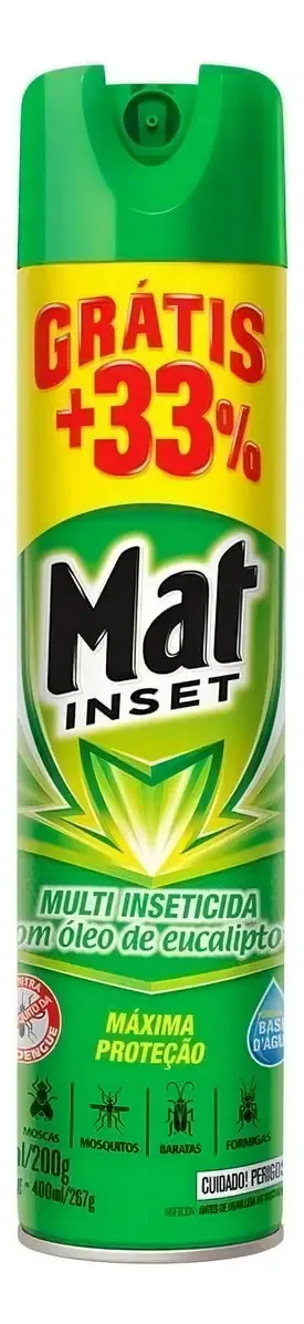 Multi Inseticida Aerossol Ação Imediata à Base De água Eucalipto Mat Inset Frasco 360ml Spray Grátis
