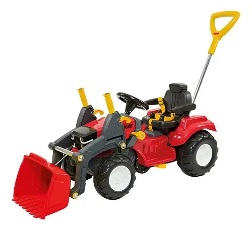 Trator C/ Concha Politractor Passeio Vermelho - Poliplac