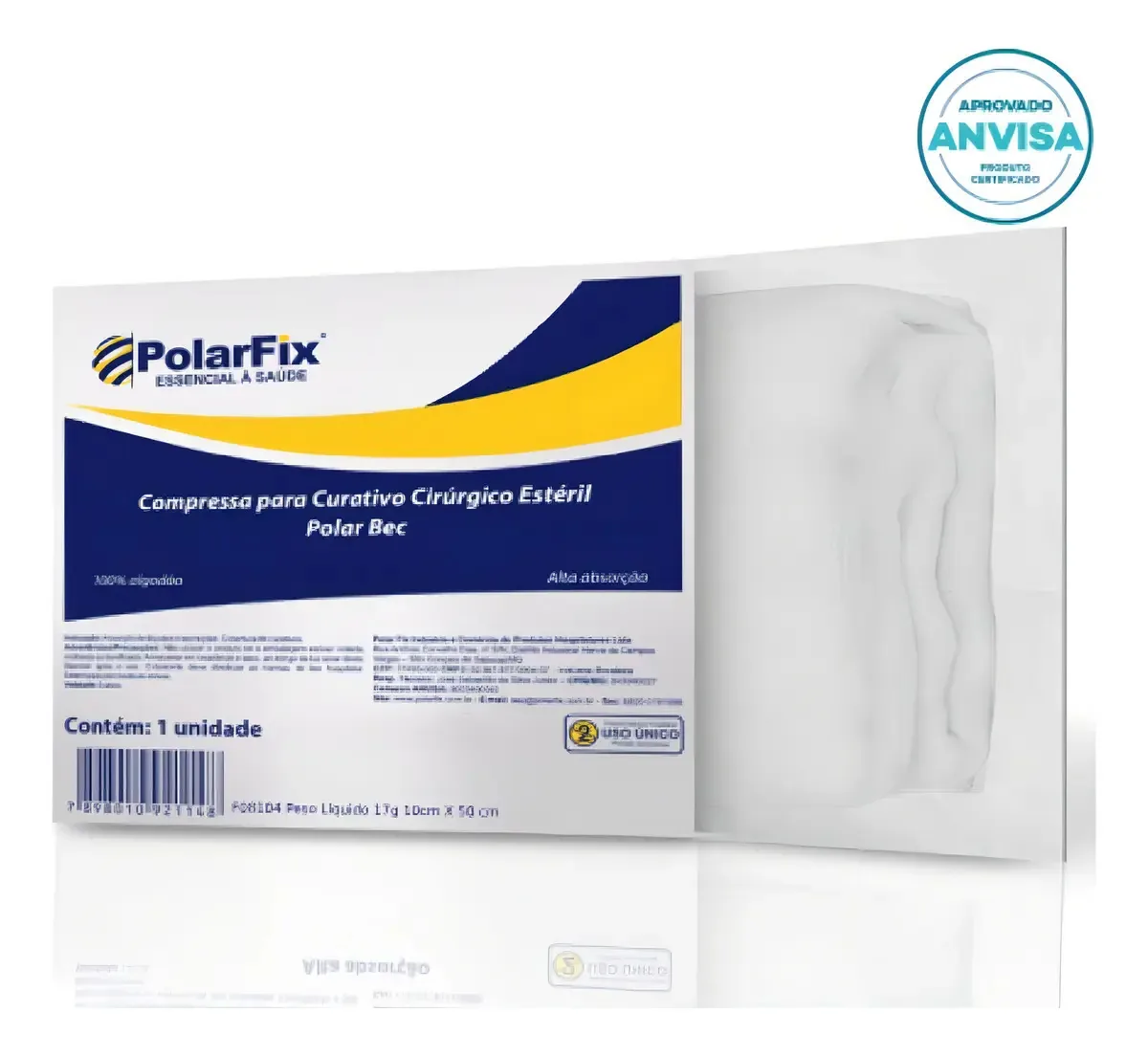 Compressa De Gaze Estéril Algodonada 10x50 Polarfix