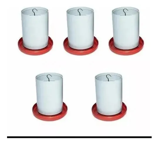 Kit 5 Comedouros Automático 5 Kg Aves Galinha Plástico Pet Solution
