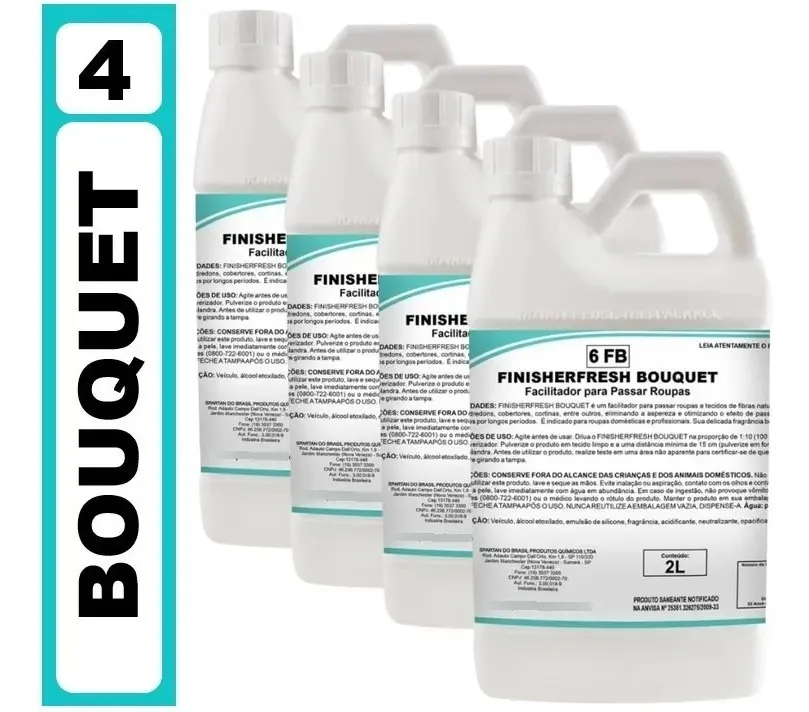 Kit 04 Un Finisherfresh Bouquet Finalizador Spartan 2lt