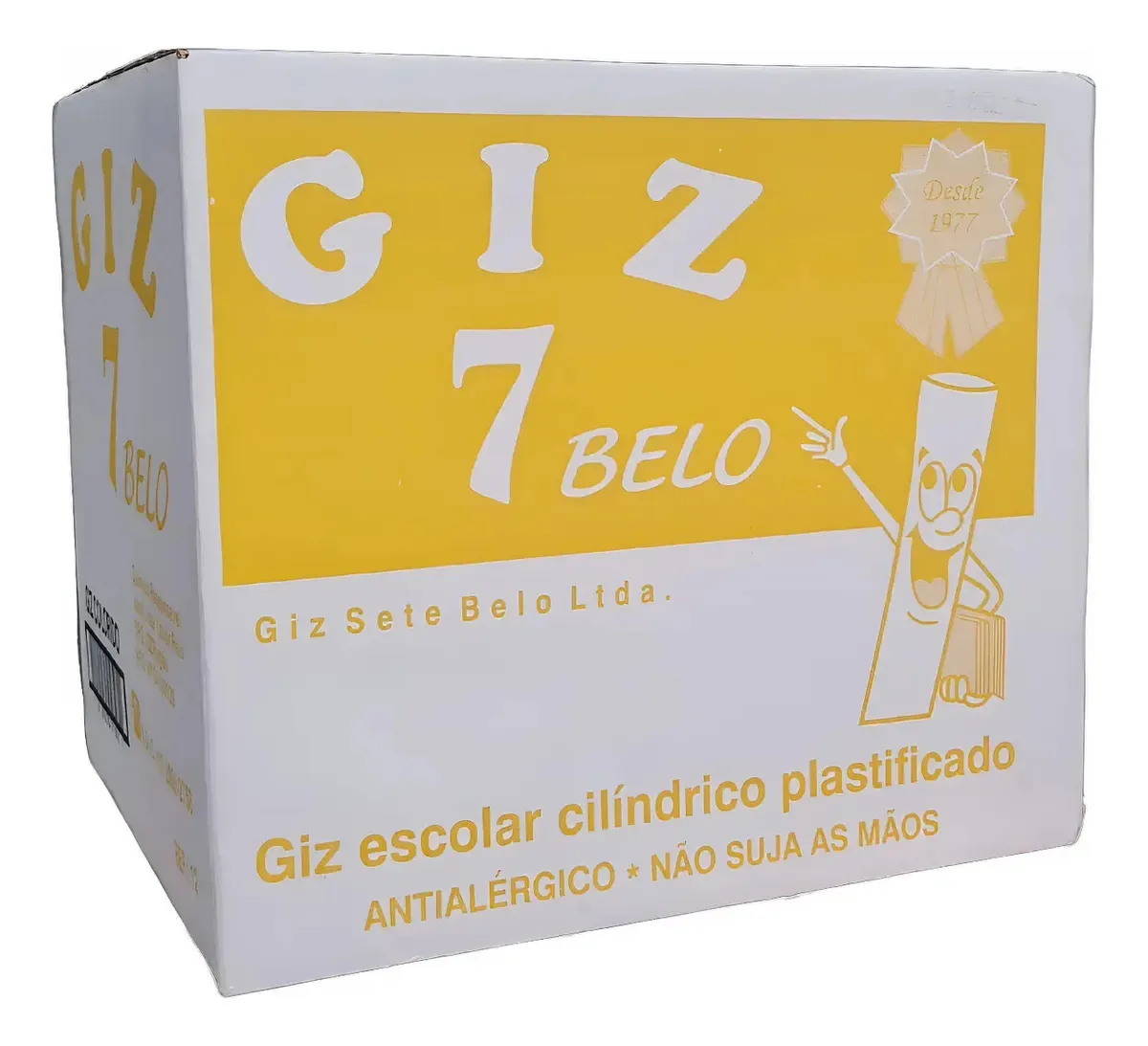 Giz Escolar Colorido Plastificado - Caixa Master Cor Creme