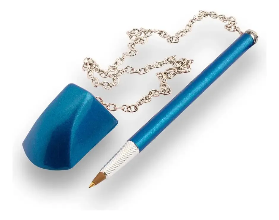 Kit 5 Canetas Fixas De Balcão Diagonal Azul
