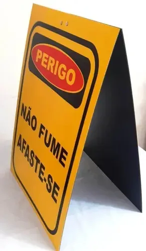 Cavalete Placa Duplo Sinalização 37cm Plastcor Plástico Amarelo
