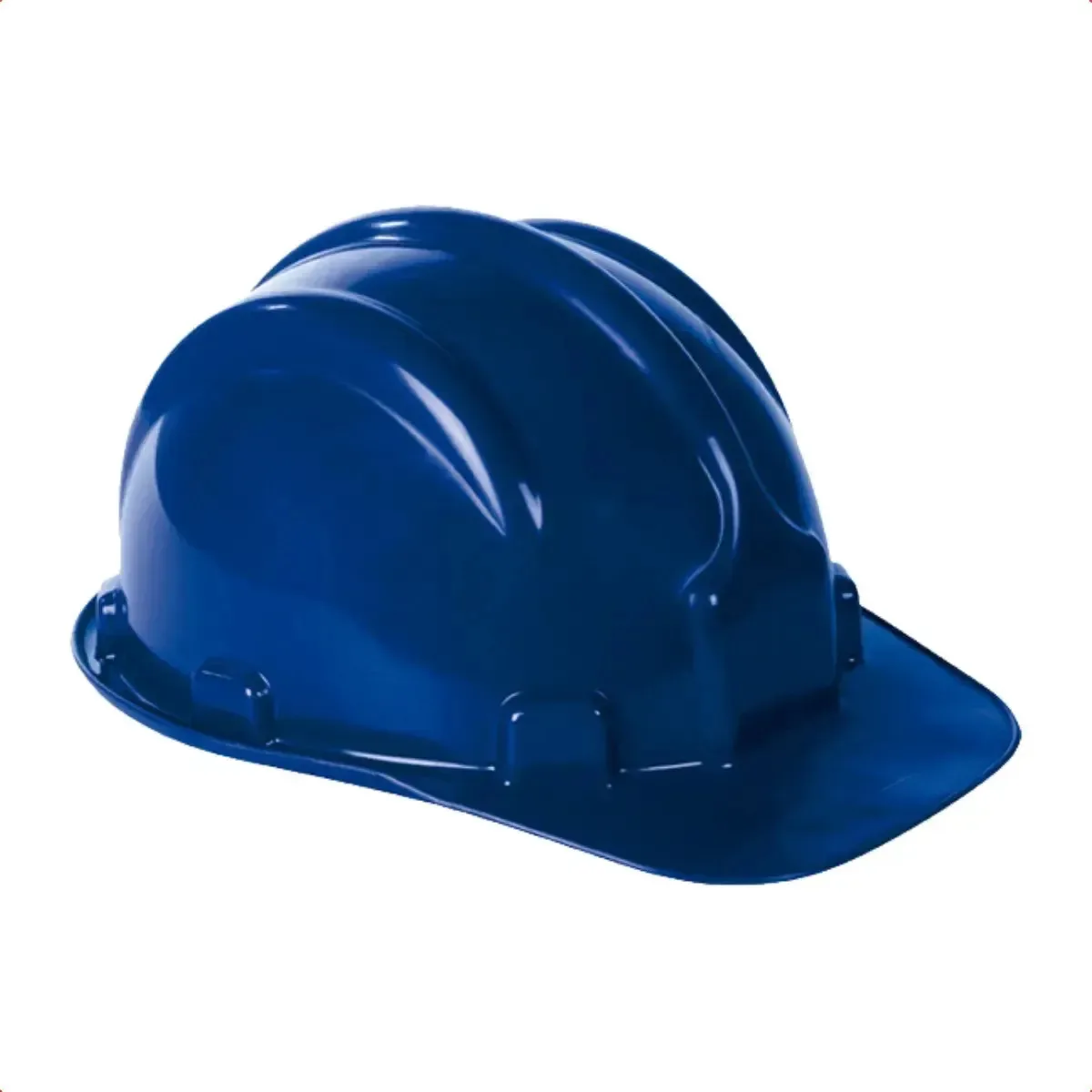 Kit 10 Capacete De Segurança Para Obra Carneira Epi Proteção Azul
