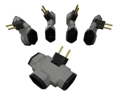 Kit 5 Adaptadores De Tomada Articulado Multiplicador 2p 10a